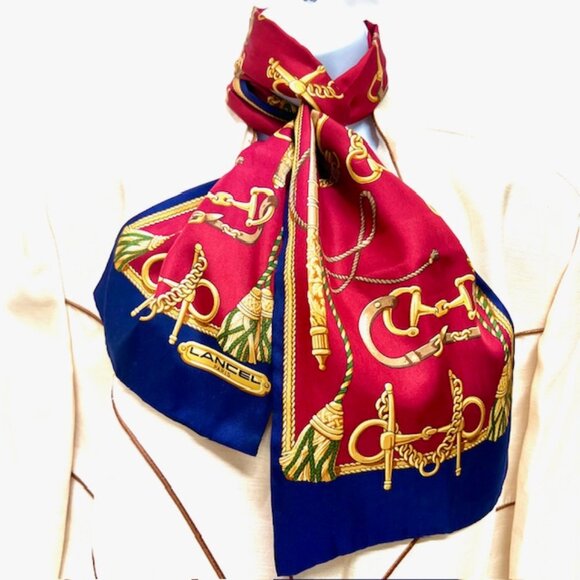 RiversableLancel Paris Silk Satin Scarf 54